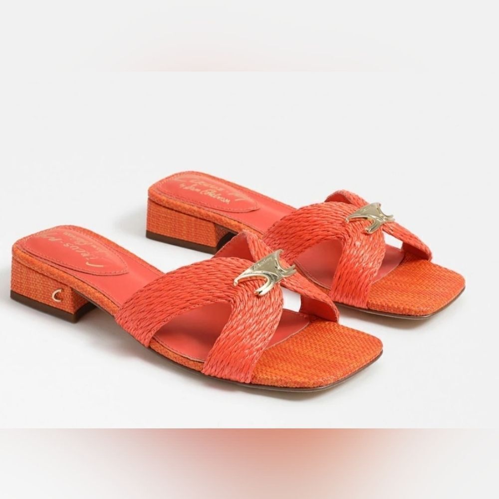 NEW Sam Edelman Circus NY Joella Weave Slide Sandal Orange Size 7.5